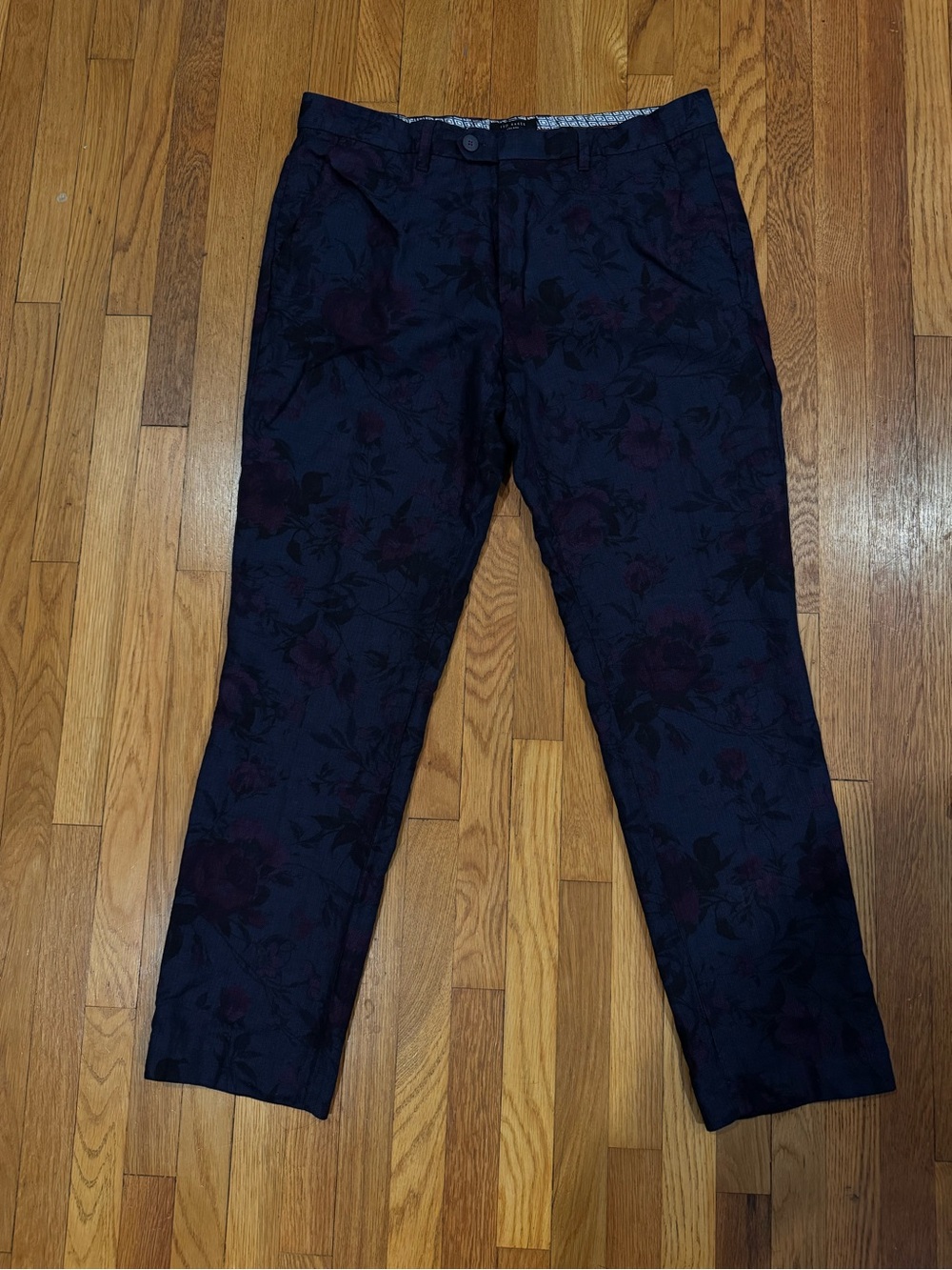Ted Baker Navy Floral Chinos